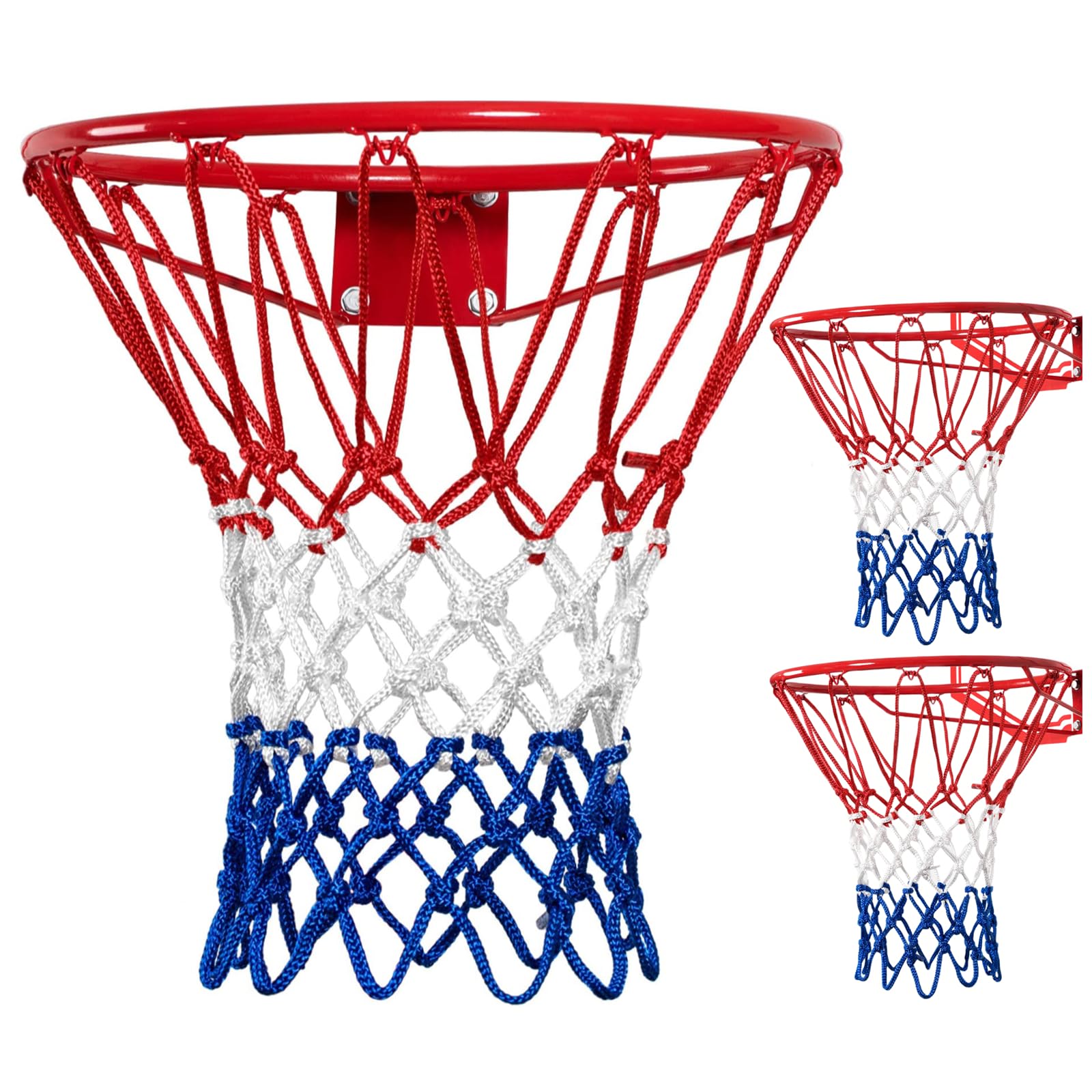 2 Pack Outdoor Basketball Net（White&Red&Blue+White&Red&Blue）