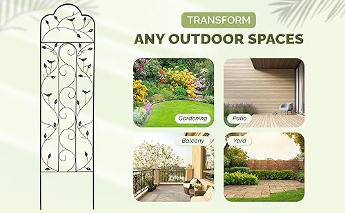 Miniatura 6 de Idzo Enrejado decorativo de metal para plantas trepadoras al aire libre, enrejado de jardín con recubrimiento de polvo anticorrosión, picos largos