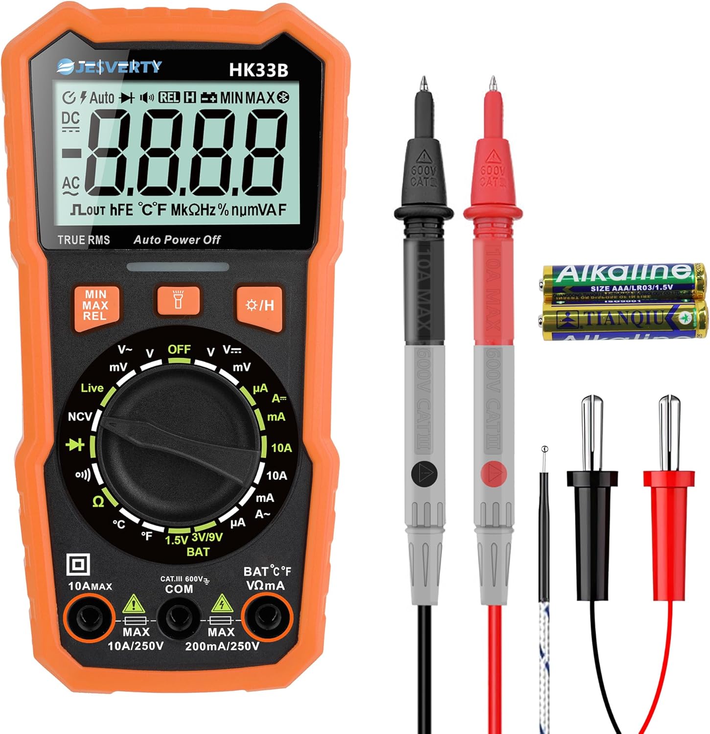 DC Power Supply Variable 0-30V 0-10A Adjustable + 2000 Counts Multimeter Tester with DC AC Voltmeter and Ohm Volt Amp Meter, Tests Live Wire, Continuity, Temperature, Diode Measuring and NCV