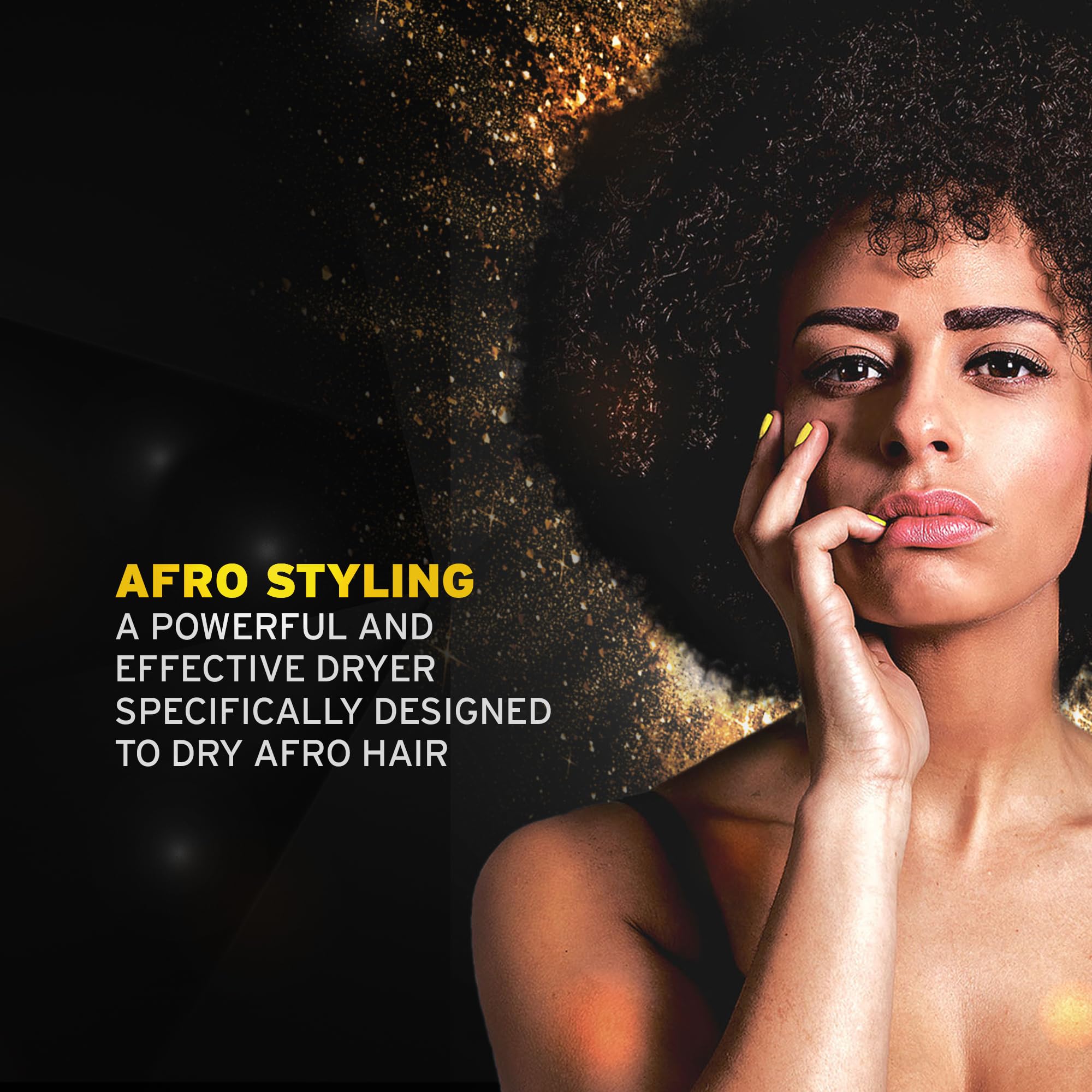 WAHL PowerPik 2 Hairdryer, Sèche-cheveux pour femmes, sèche-cheveux avec embout Pik, sèche-cheveux afro, cheveux afro-caribéens, trois réglages de chaleur, séchage anti-frisottis, noir