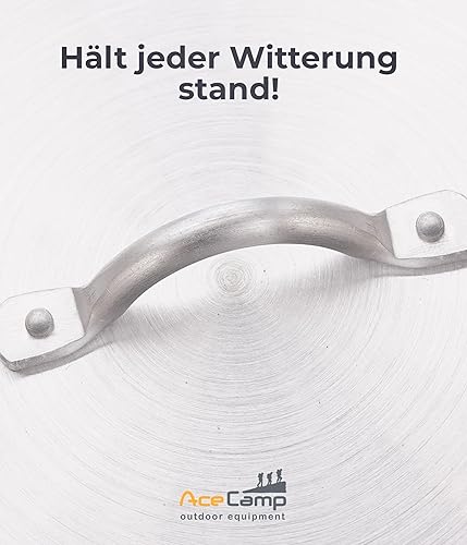 Miniatura 2 de AceCamp Juego de ollas de cocina ligeras de aluminio anidadas con tapa y mango plegable - 4L, 8L, 12L