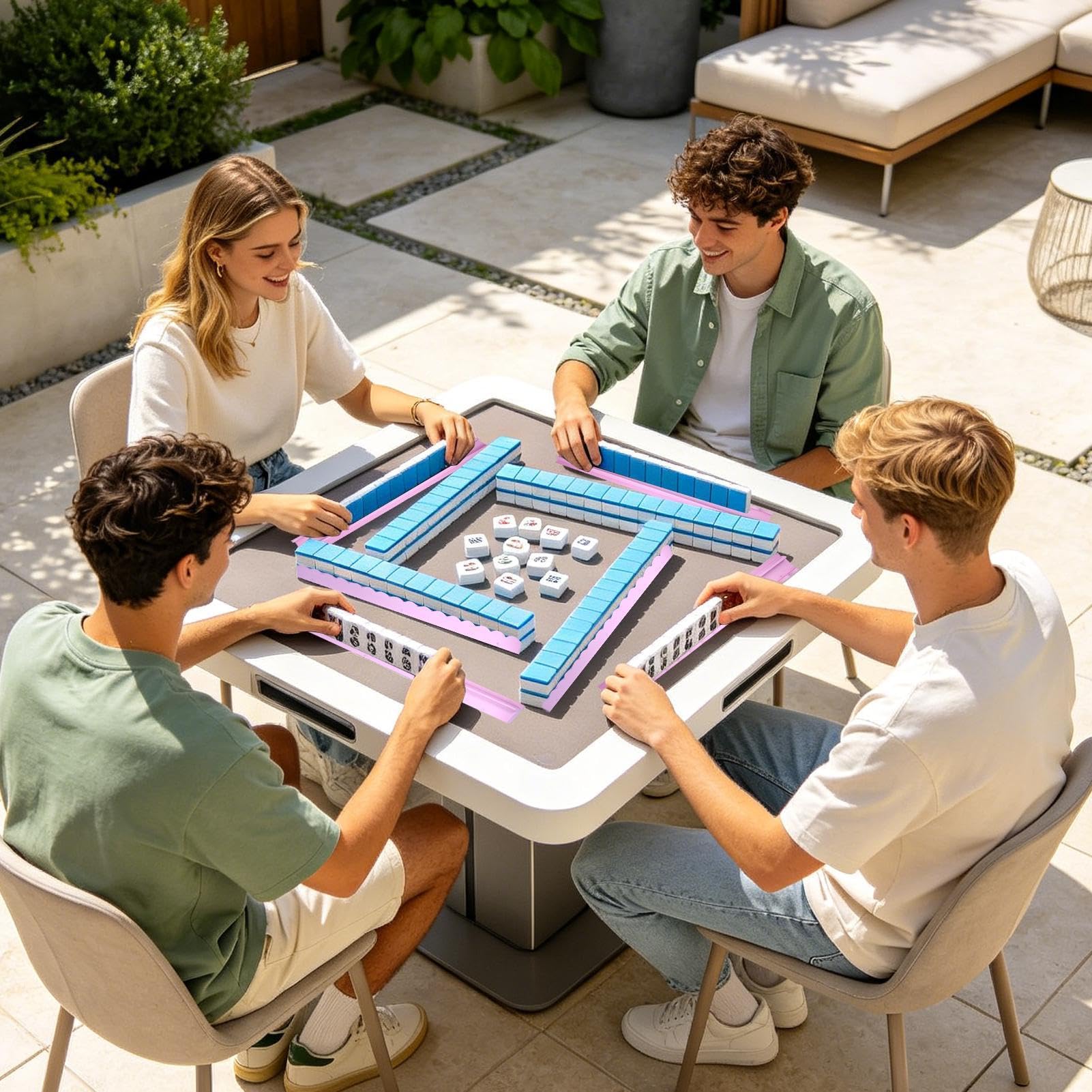 Mahjong wytrzymały i przenośny | Mahjong stojak i suwak kombi do domu, szkoły, na wakacje, podróże, kemping, piknik, luźne spotkania, imprezę, żonę