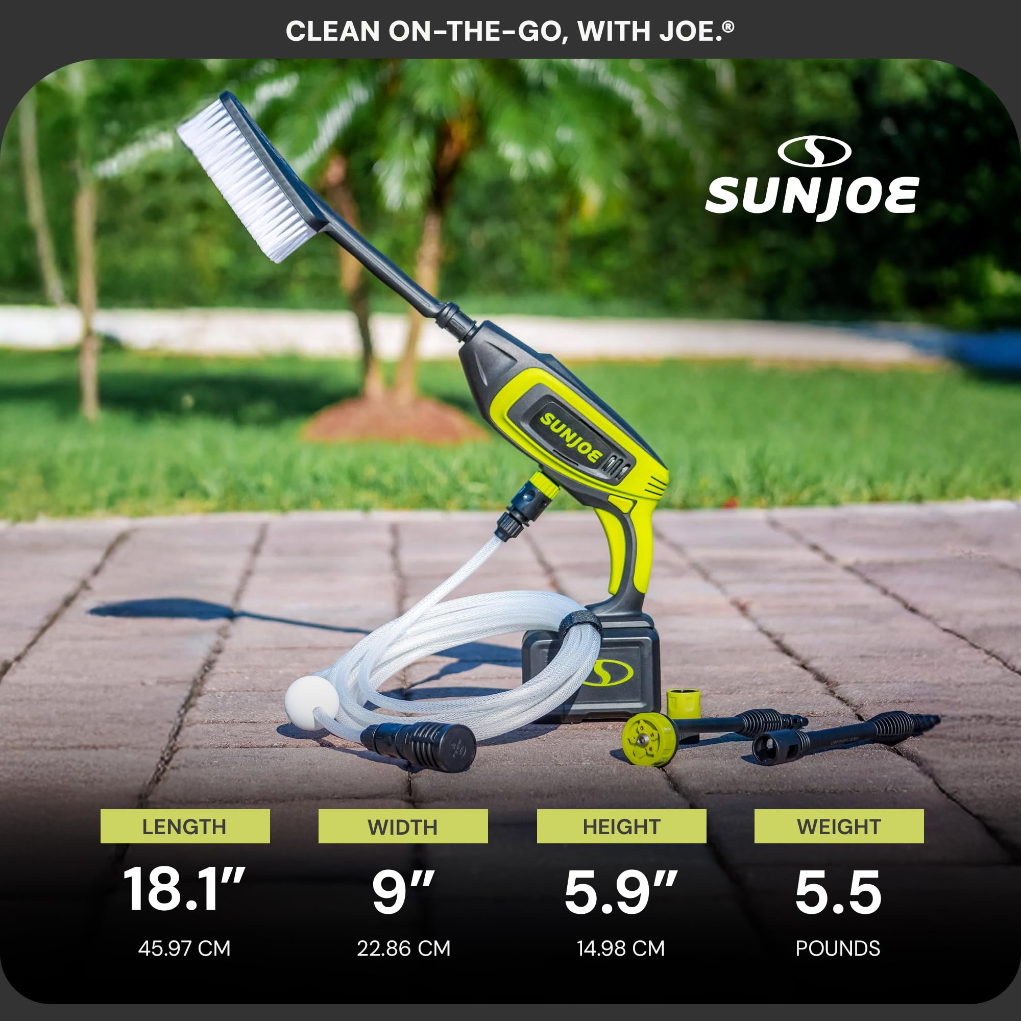 Sunjoeの電動洗浄機 Amazon.com : Sun Joe Cordless Portable Power Cleaner, Lightweight
