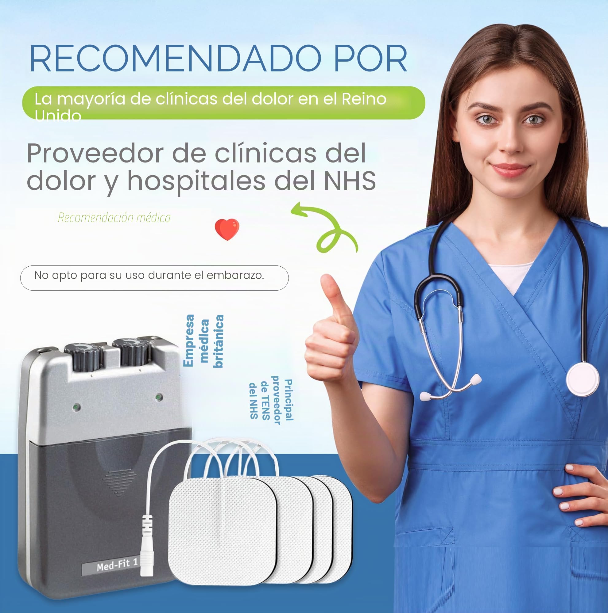 Medfit - Aparato de electroestimulación para alivio de dolores