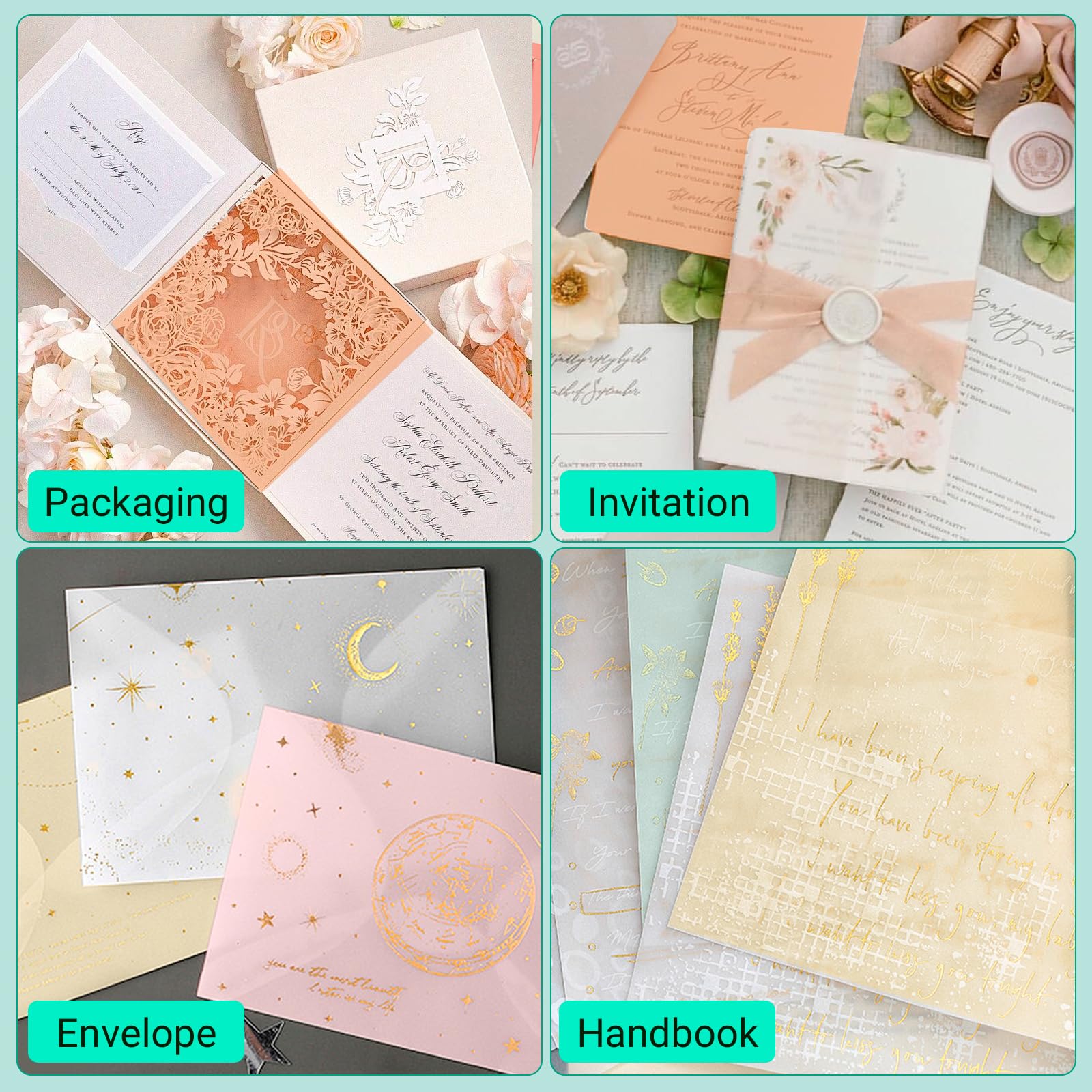 24 feuilles de papier calque coloré A4 – papier vitrail de qualité pour travaux manuels, lanternes, impression, dessins, scrapbooking et projets créatifs pour enfants.