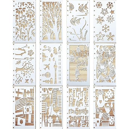 36 Schablonen Set Für Scrapbooking - Wiederverwendbare Vorlagen Für DIY-Projekte