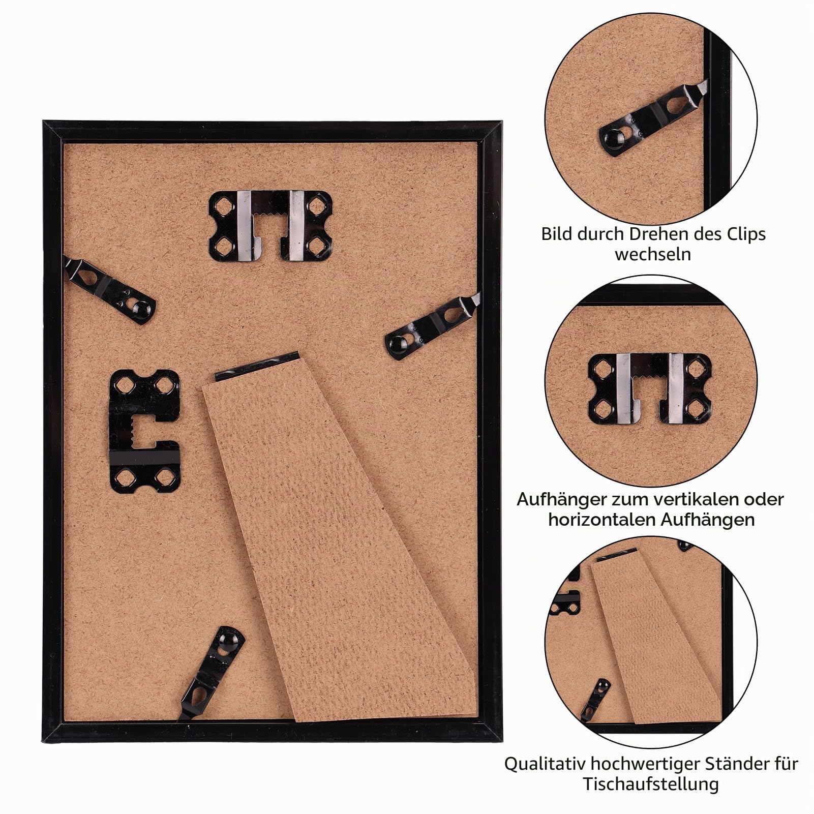 Giftgarden 14 braune Bilderrahmen mit Passepartout für verschiedene Größen Fotos, sortiert, mattiertes Rahmen-Set inklusive zwei 28 x 35 cm, sechs 20 x 25 cm, sechs 12 x 17 cm, Galerierahmen-Collage
