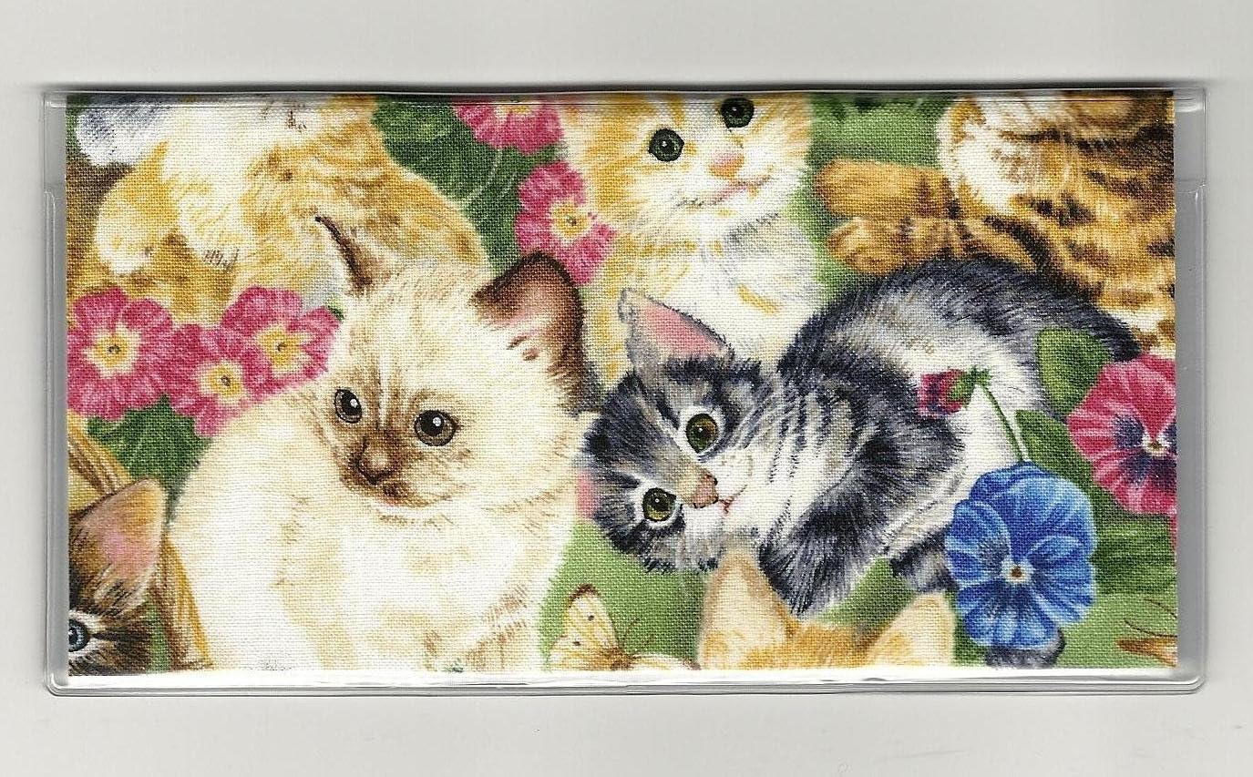 Checkbook Cover Kitty Kitten Cat Garden Flower Clothing