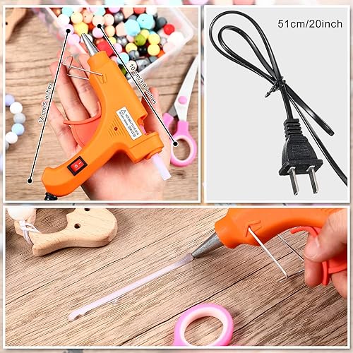 Miniatura 2 de Mini pistola de pegamento caliente con 40 barras de pegamento para proyectos escolares, pequeña pistola de fusión en caliente para niños, pistola de