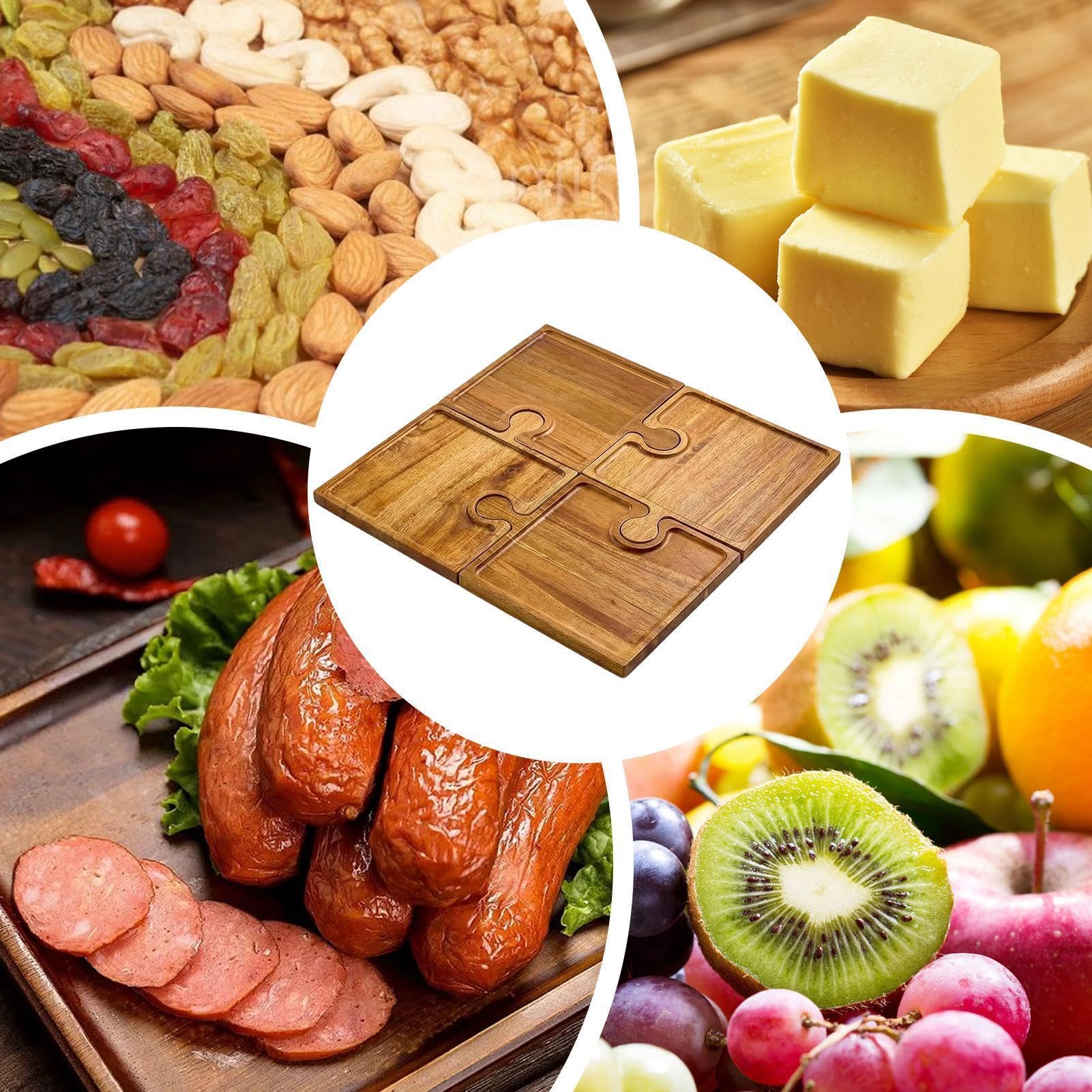 con forma de , juego de tabla de queso de 35 cm, bandeja entrelazada para servir embutidos, bodas, vacaciones, camping, picnic, de inauguración de la casa, aperitivos | Cuenco