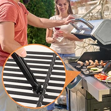 ユニバーサル Bbqグリルグレート リフター 鋳鉄グリッドリフター グリルグレートフック リフター ほとんどのチャコールグリルとガスグリルに対応 2個 長さ8インチ