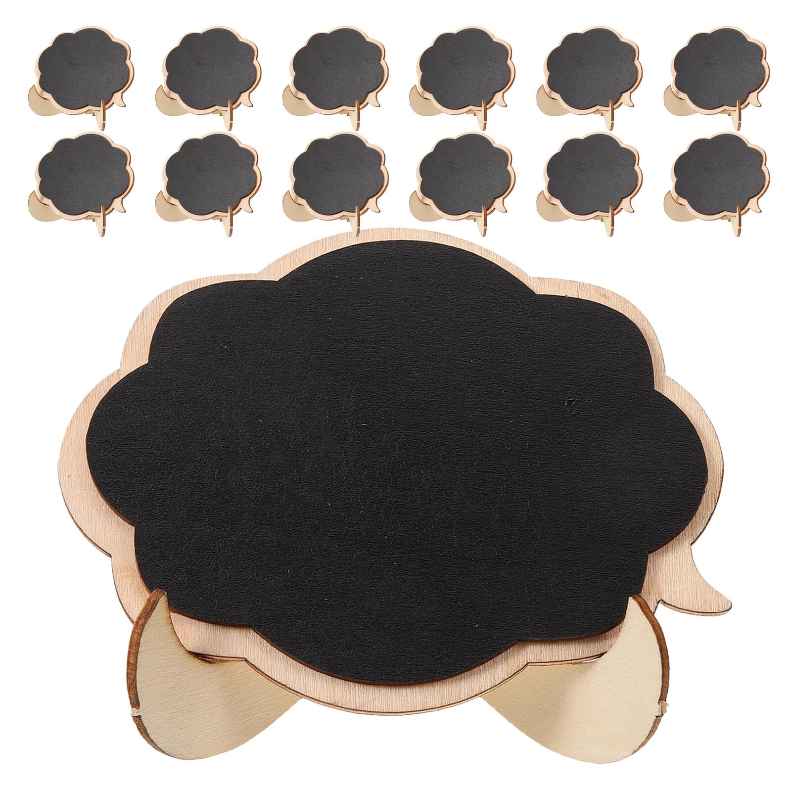 PLAFOPE 50 Tableros Pequeños de Madera Reutilizables 99X79 CM Soporte Etiquetas para Buffet y Menú Independiente Tableros de Mesa para Exhibir Comida Bodas y Fiestas