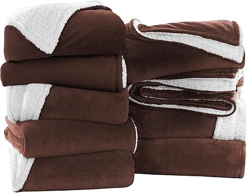 Vista 241 de IR Imperial Rooms Mantas Sherpa tamaño Queen – Mantas gruesas y cálidas para invierno, reversible, suave y esponjosa, tamaño Queen para cama, Morado