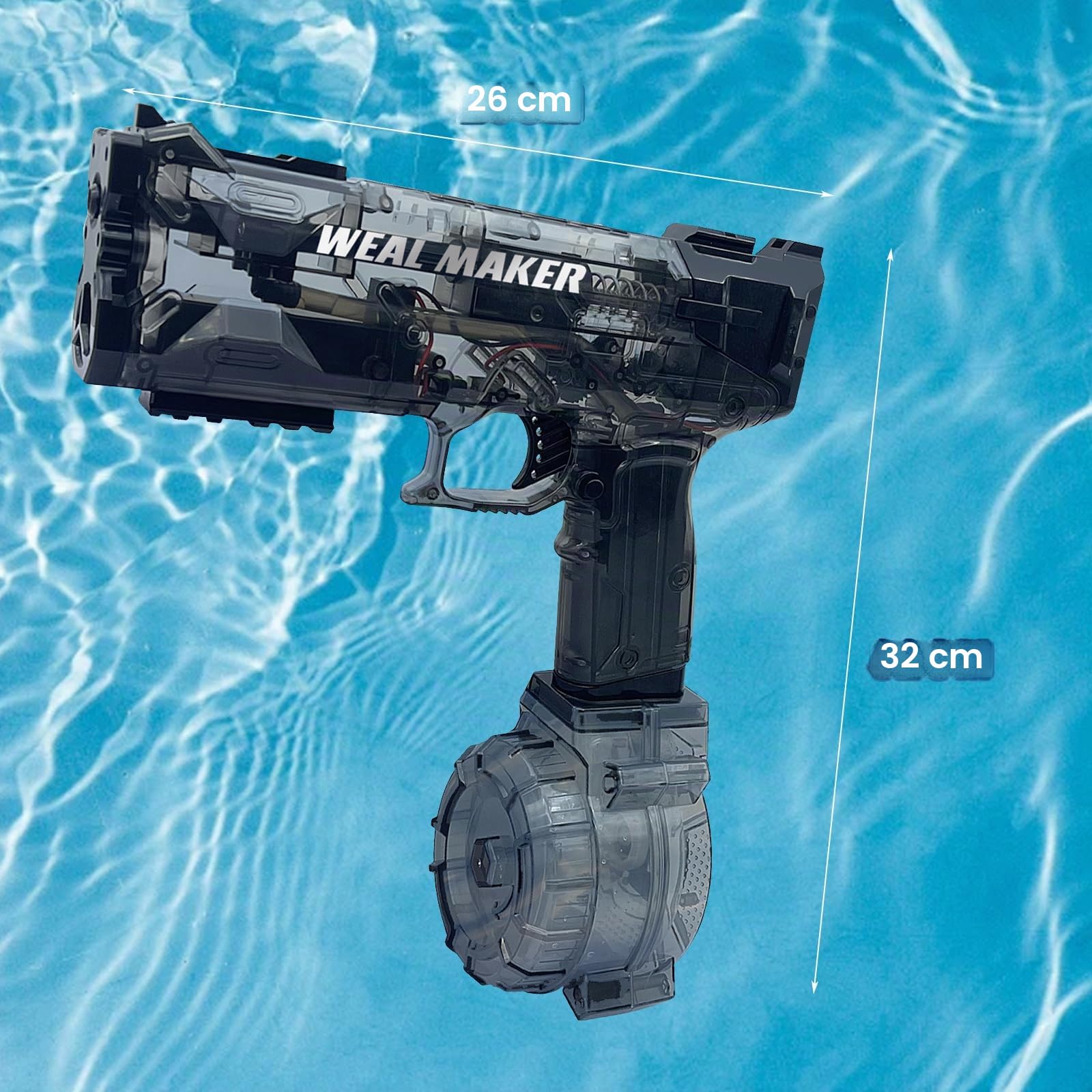 Balakaka 2026 Nuovo Pistola ad Acqua Elettrica per Bambini Adulti, Automatiche a Spruzzo a Lungo Raggio 26-39 FT, Grande Capacità Pistola Ad Acqua per Estate Piscina