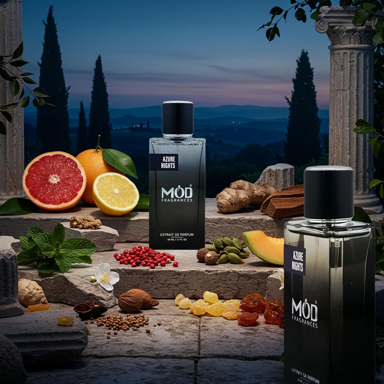 Azure Nights Perfume For Men - Inspired By Bleu De Designer Perfume Long Lasting Woody Fragrance Extrait De Parfum 50ml