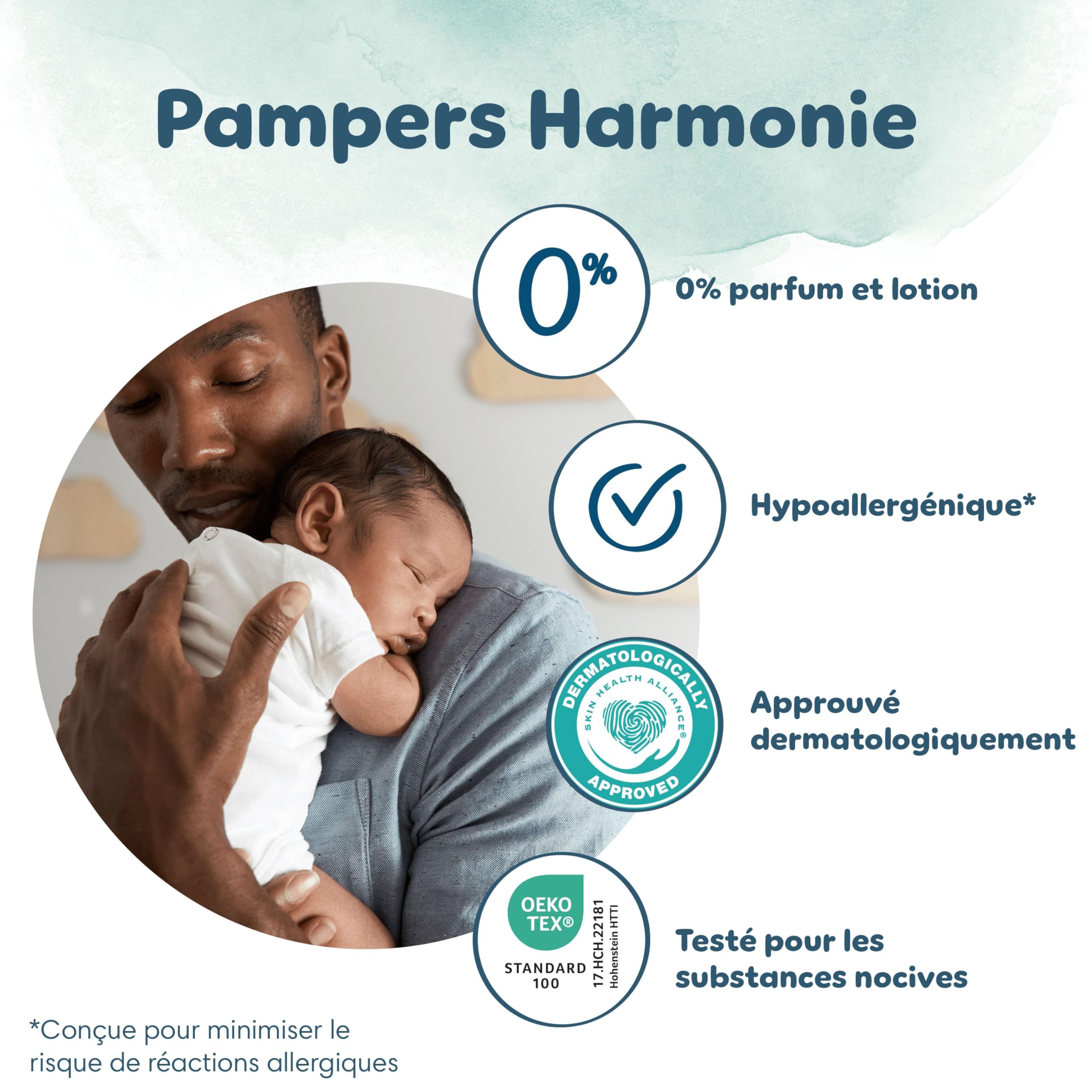 Pampers Harmonie Couches Taille 2, 30 Couches, 4kg-8kg, Protection Douce De La Peau Avec 100% D’Absorption Pampers