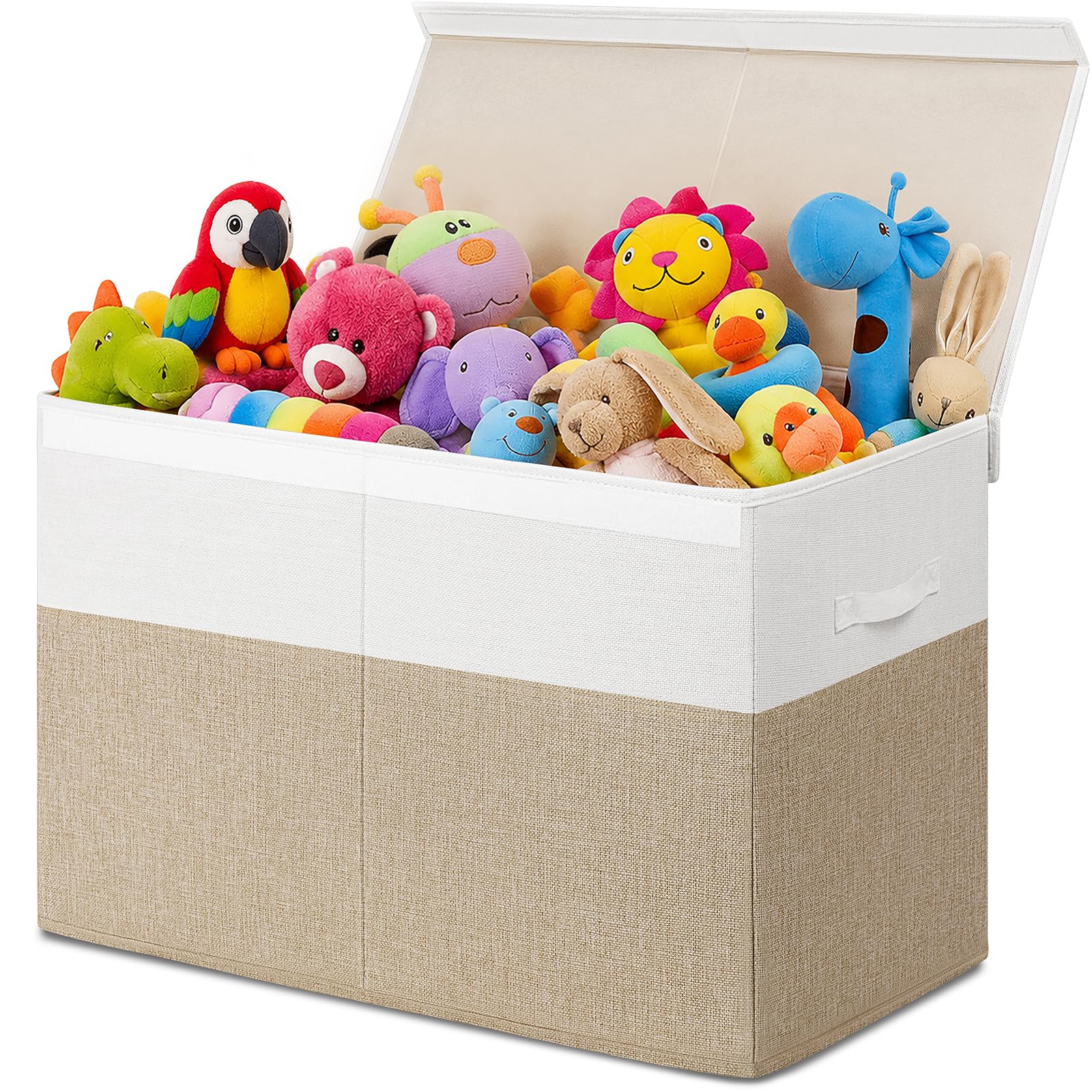 INDRESSME 85L Large Toy Storage Box with Lid Divider Foldable Toy Chest