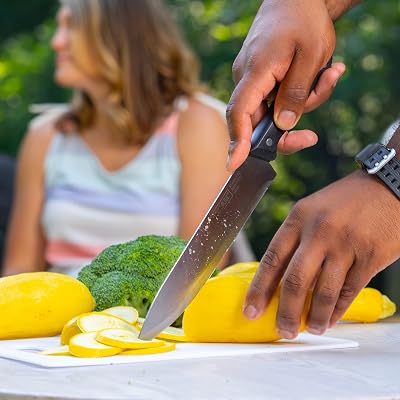Ensemble de couverts en chef sur la route Maxam 8, idéal pour de nombreuses tâches de cuisine, comprend une planche à découper
