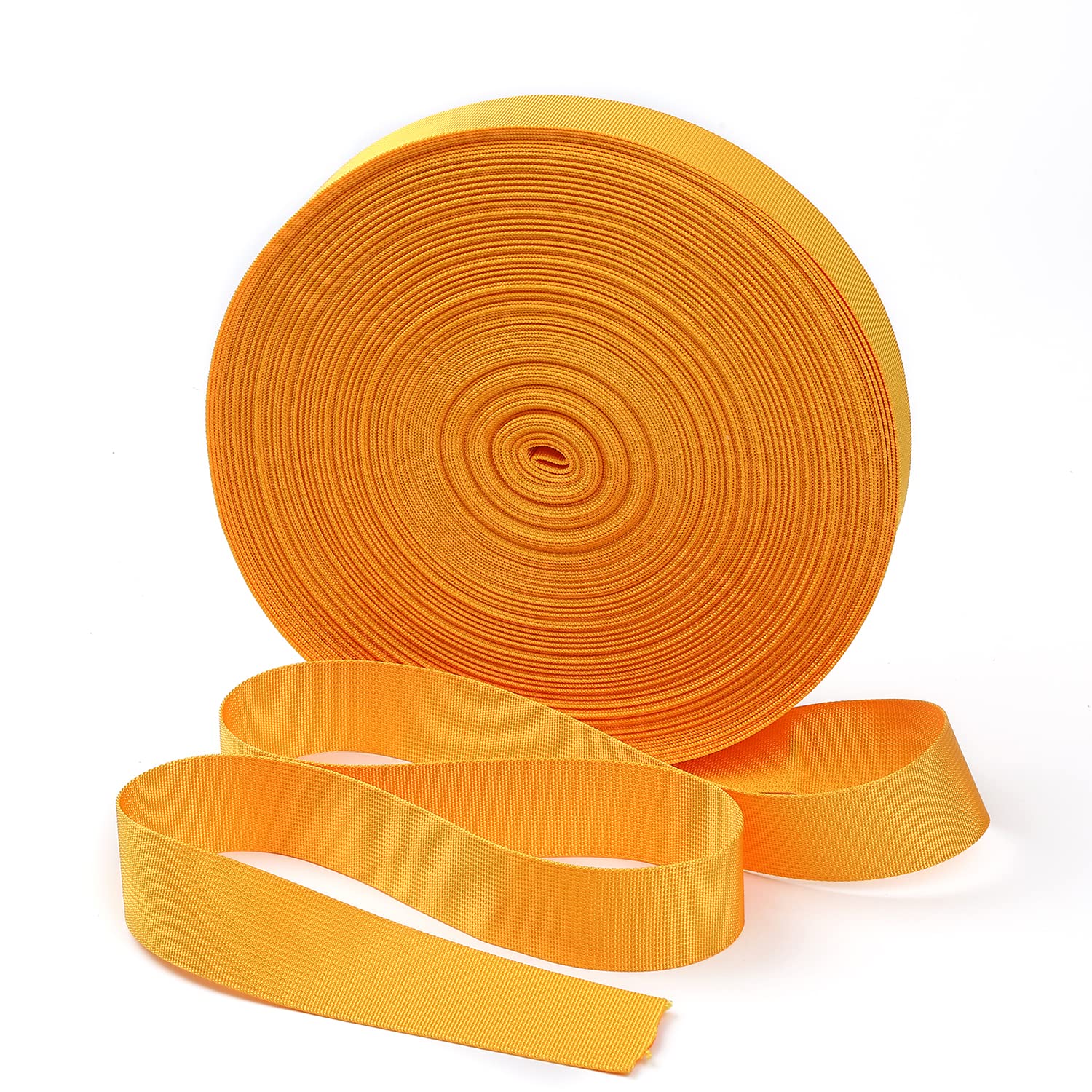 Sangle en nylon robuste – Sangle en nylon de 3,8 cm pour réparation d'équipements de bricolage en plein air, 3,8 cm par 9, 22 ou 45,7 m (45,7 m, 3,8 cm, jaune)