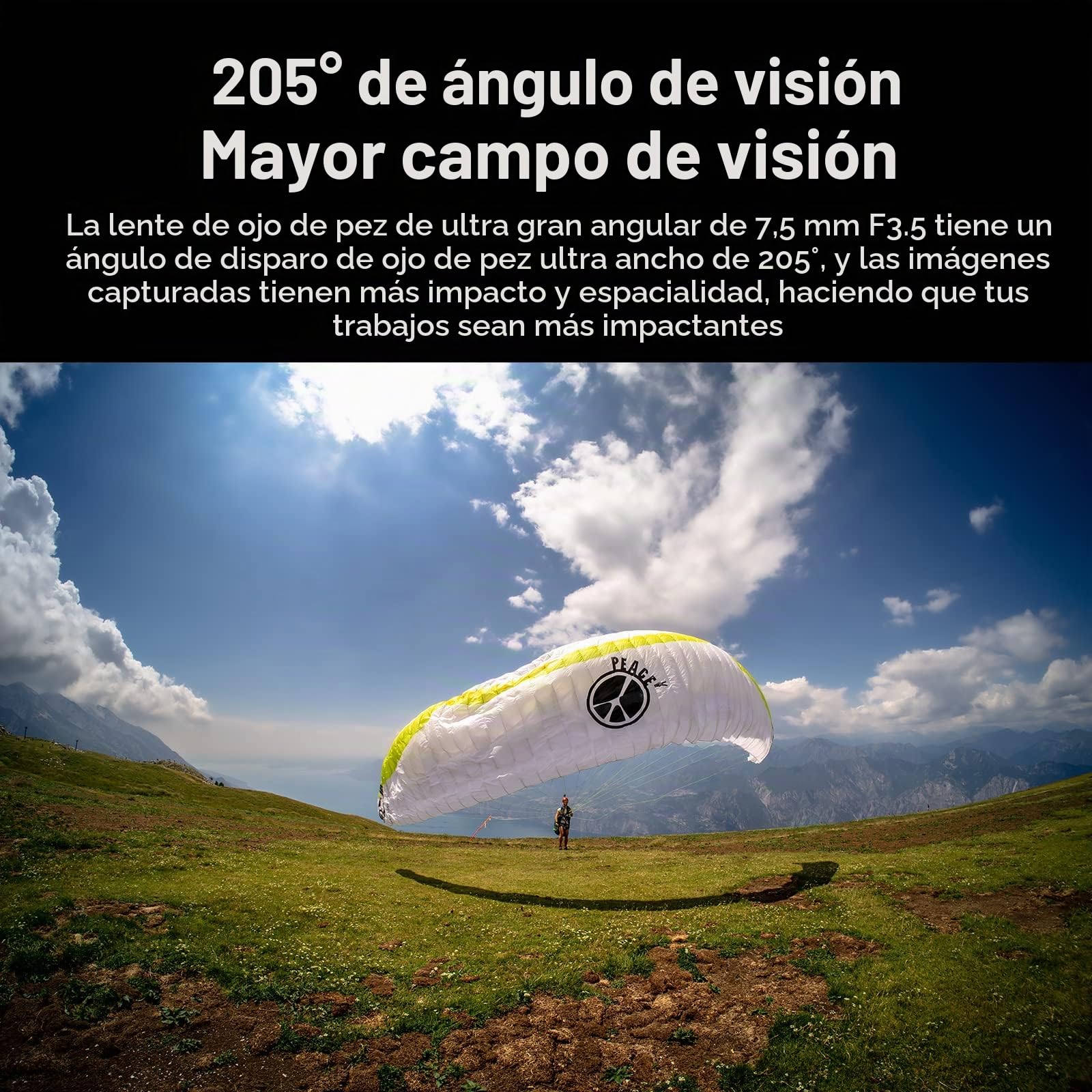 7artisans Lente ojo de pez manual MF 7.5 mm F3.5 APS-C 205° ultra gran angular, compatible con lente Canon EF DSLR para 80D 200D negro
