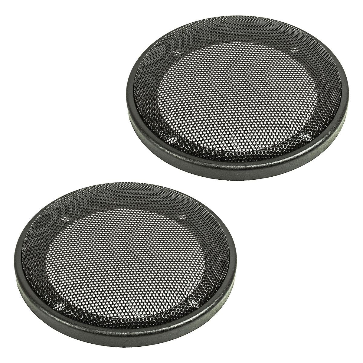 Tomzz Audio Griglia per altoparlante DIN 100mm nero 2 pezzi anello di plastica set griglia metallica