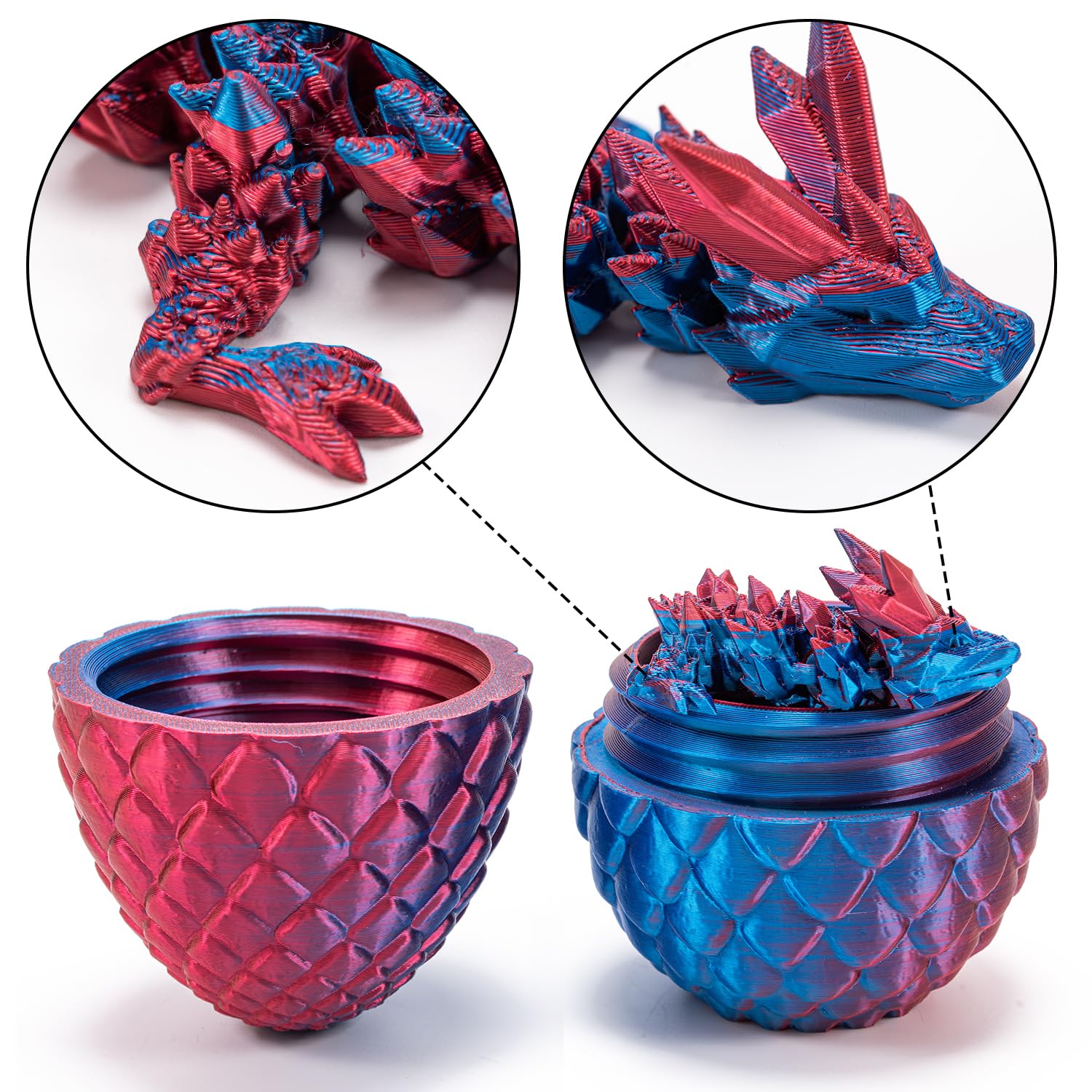 Oeuf De Dragon Imprimé En 3D,Dragon Et œuf Imprimés En 3D
