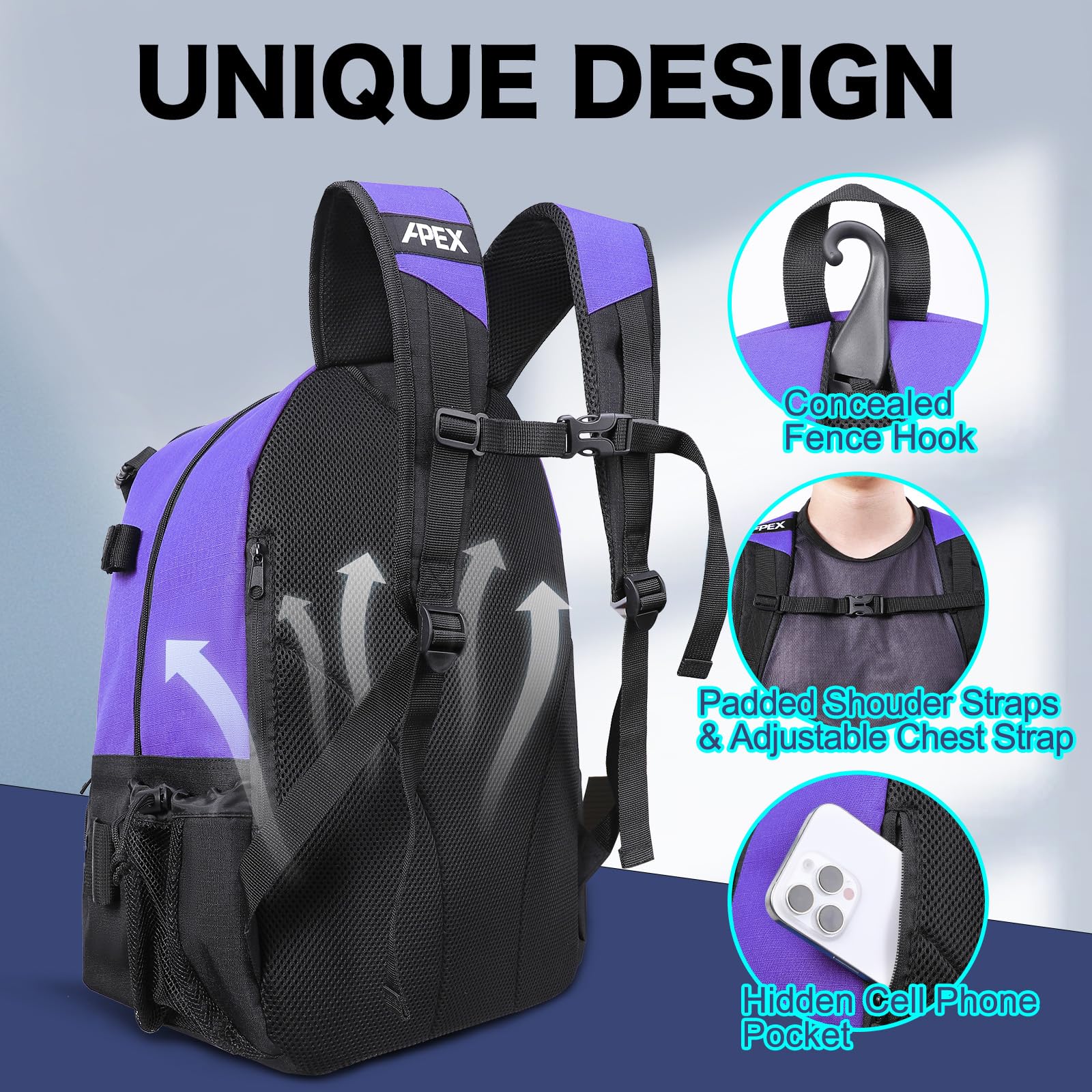 LARIPOP Turf Lacrosse Bag - Extra Large Lacrosse Backpack Bag For Lacrosse - View #3