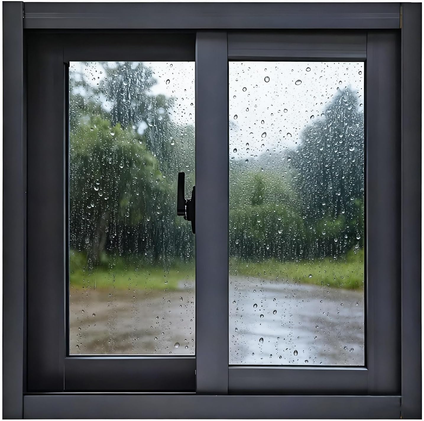 Basement Window for Houses Replacement Windows Sliding Window, 30x12in 30x16in 31x12in 32x13in 32x14in 32x16in Vinyl Slider Window with Screen for Shed Bathroom Household Rainproof(Black,32x16)