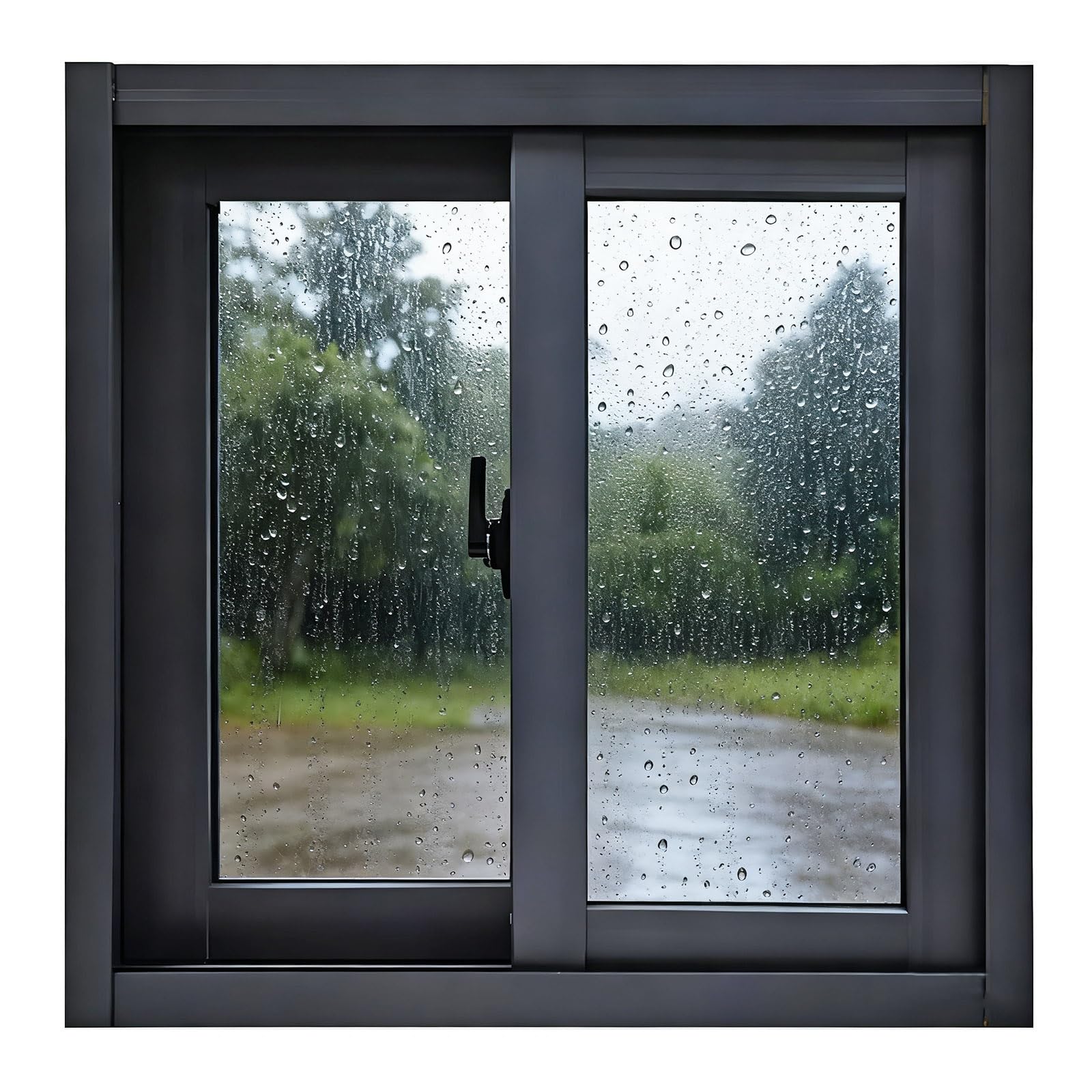 Ventana deslizante de vinilo negro de 30x12 a 32x16 pulgadas para sótano y renovación