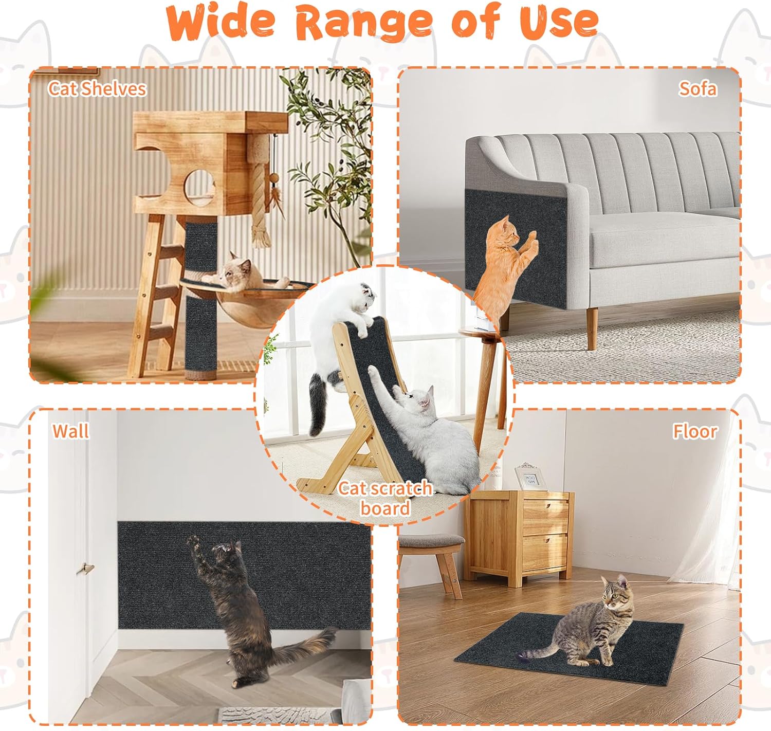 review YUEPET 4Pcs Trimmable Cat Scratching Post Carpet Covered, 24