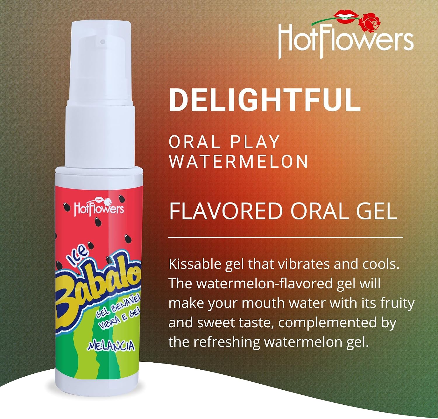 Hotflowers Babaloo Oral Ice Flavored Body Gel Water-Based Cooling Massage Gel, Edible & Refreshing, Unisex Relaxation Formula 15g Each (Watermelon) image 3