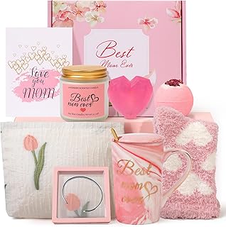 Gifts for Mom, Mother's Day Gift Basket for Mom - 9pcs Luxury Spa & Self-Care Set - Perfect Birthday, Valentine's Day, Christmas Gifts for Mom from Daughter, Son, Husband