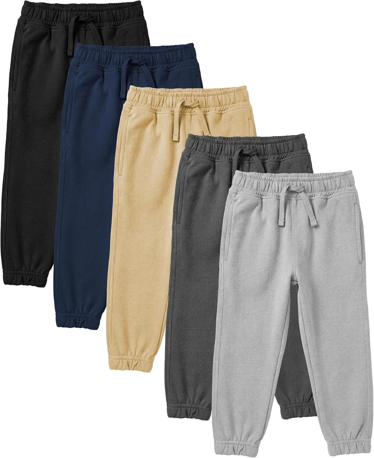 Andrew Scott Kids Cotton Joggers | Boys - Girls Toddler French Terry Sweatpants | Multi Packs & Colors