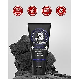 Bossman Fortify Intense Beard Conditioner for Men (Royal Oud Scent) - Moisturizes, Replenishes & Protects with Natural Ingredients - Thicker Formula, Made in USA