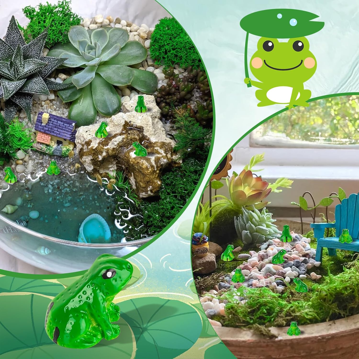 65PCS Mini Resin Frogs Animal Ornaments, Suitable for Garden Lawn, Toy Houses, Miniature Landscapes, DIY Creations, and Home Outdoor Party Decorations - Image 6