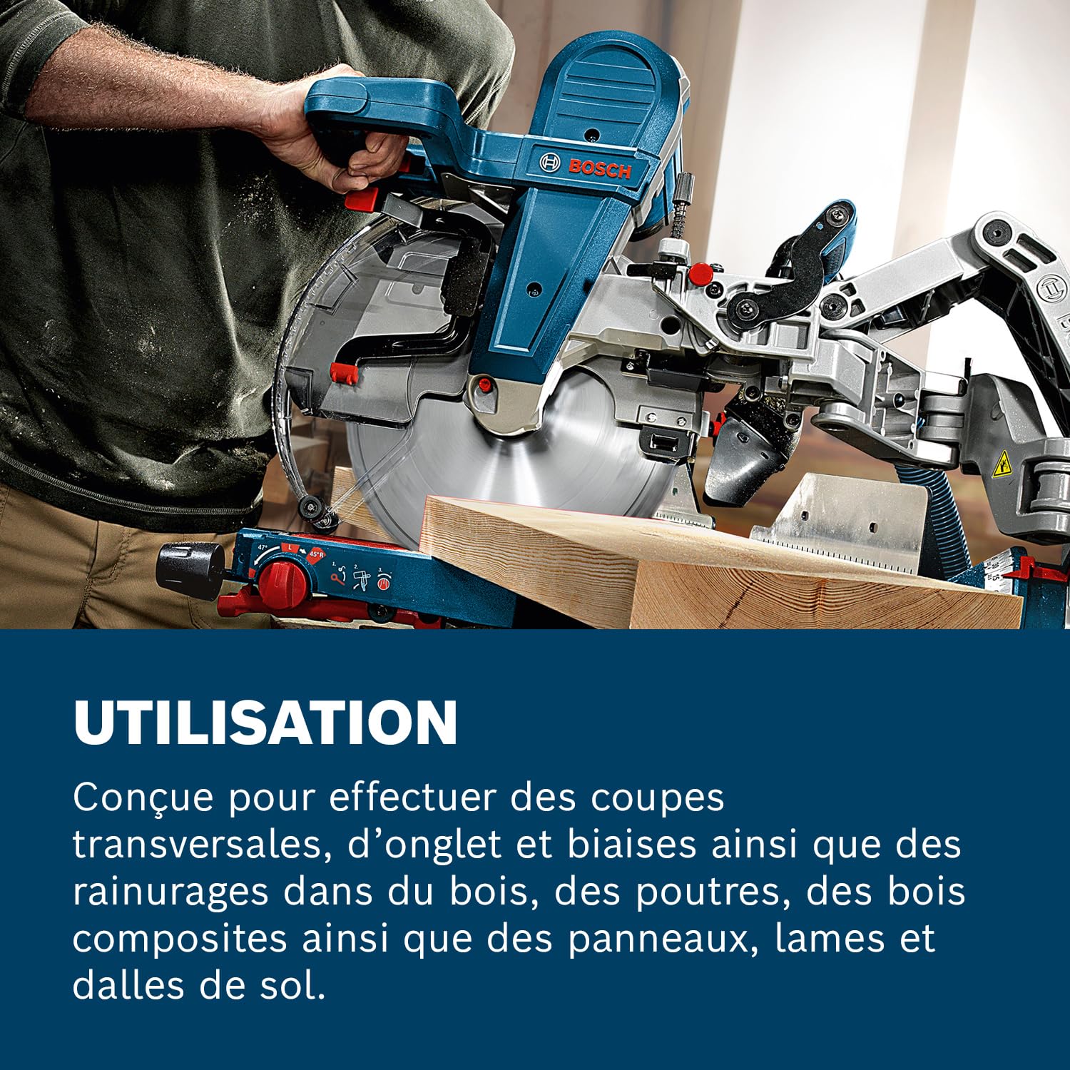 Bosch Professional scie à onglets radiale GCM 12 GDL (2 000 W, avec laser double ligne, lame de scie circulaire, pince de serrage, diamètre de lame : 305 mm)