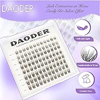 Vista 2 de DAODER Extensiones de pestañas cortas en racimo de aspecto natural, 96 unidades de 0.35-0.47 pulgadas, extensiones de pestañas rizadas C