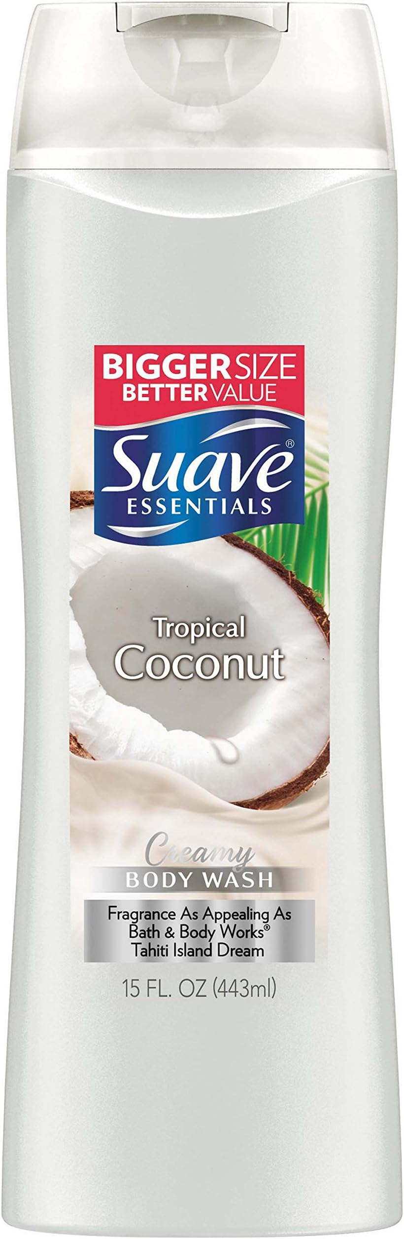 Suave Essentials Body Wash, Creamy Tropical Coconut, 15 Fl Oz