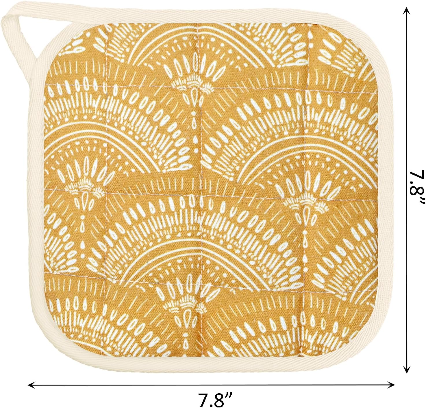 6 Pack Pot Holders 100% Cotton Heat Resistant Potholder, Machine Washable Pot Holder, Hot Pads, Table Pads for Cooking Baking (M)