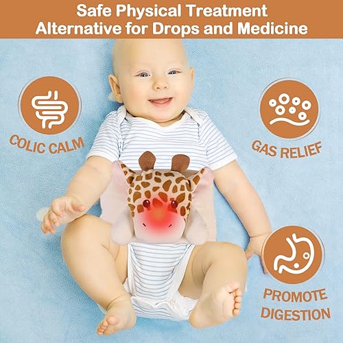 Miniatura 2 de Heigoeost - Alivio de cólicos, gases y malestar estomacal para recién nacidos, almohadilla térmica para el vientre para bebés, alivio de gases y
