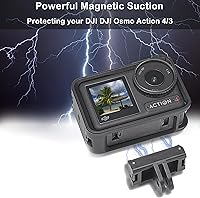 Vista 4 de PCTC 2 adaptadores magnéticos compatibles con DJI Osmo 360/Osmo Action 5 Pro 4/3 Adaptador de liberación rápida – Accesorios DJI, trípode acoplable