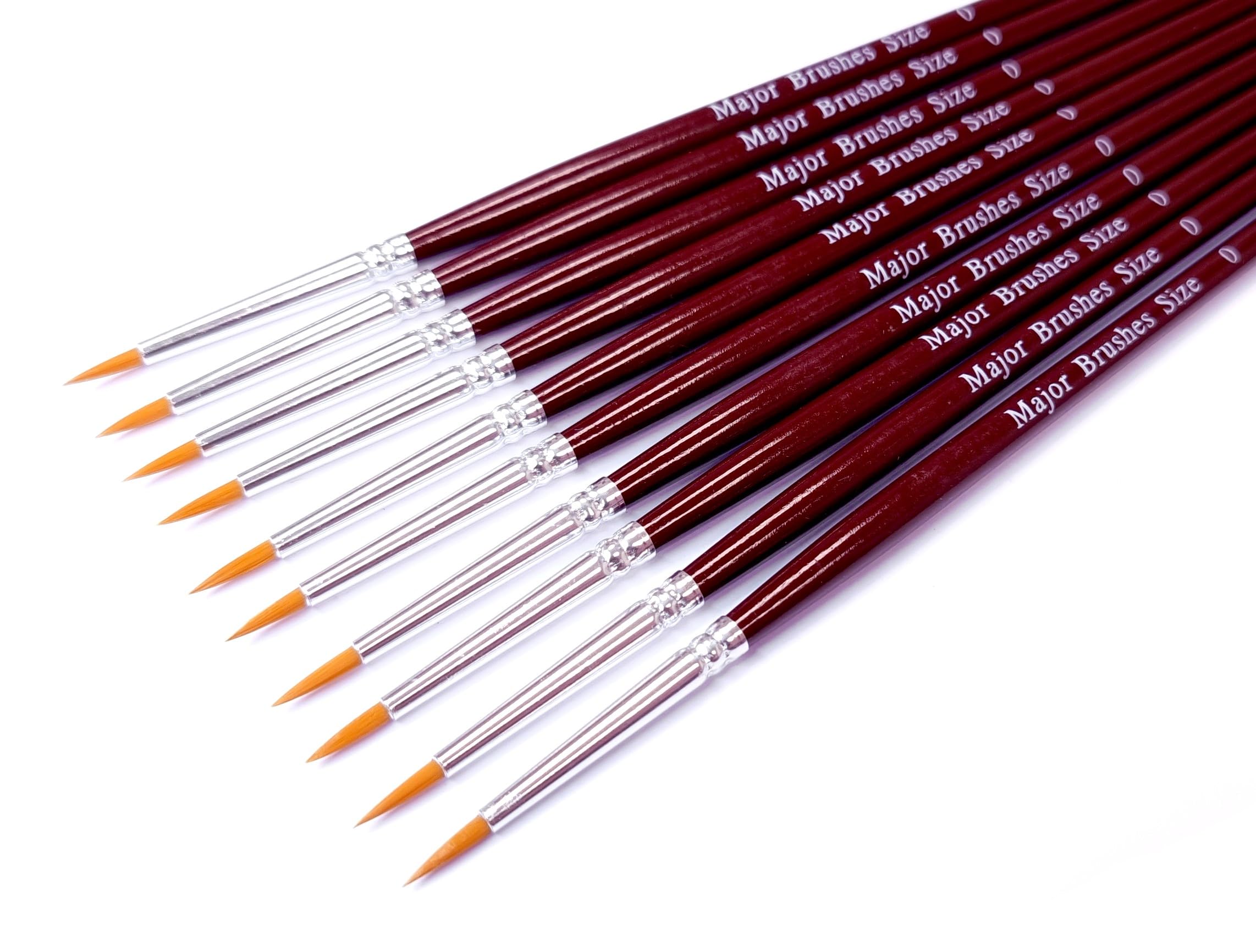Major Brushes Sable Substitute Brush, Pack 10 - Size 0
