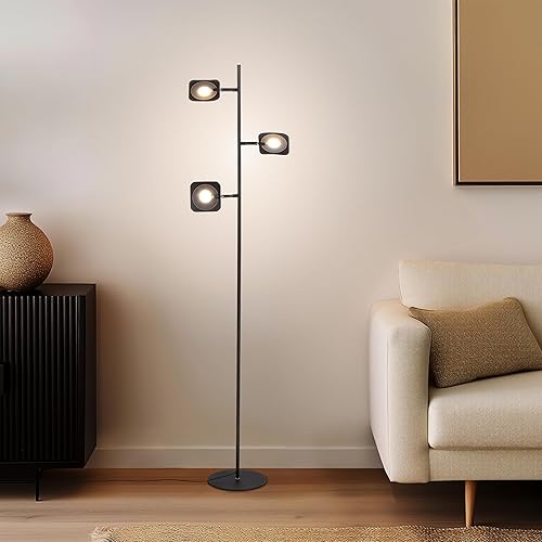 Miniatura 7 de Brightech Tree - Lámpara de pie con 3 luces regulables de 3 pasos con interruptor táctil regulable - Tecnología LED avanzada con 23 vatios de