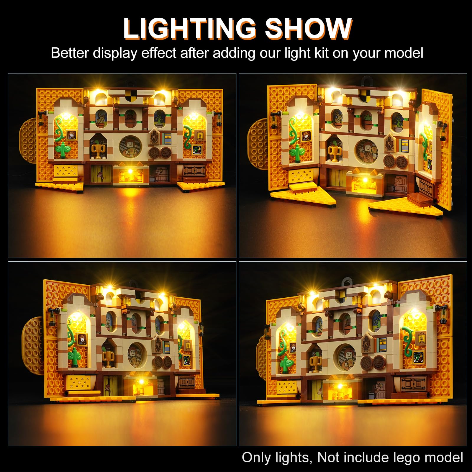 DALDED LED Lighting Kit for Lego Harry Potter Hufflepuff House Banner 76412, LED Light Compatible with Lego 76412 Building Block Models (Not Include Lego Set)