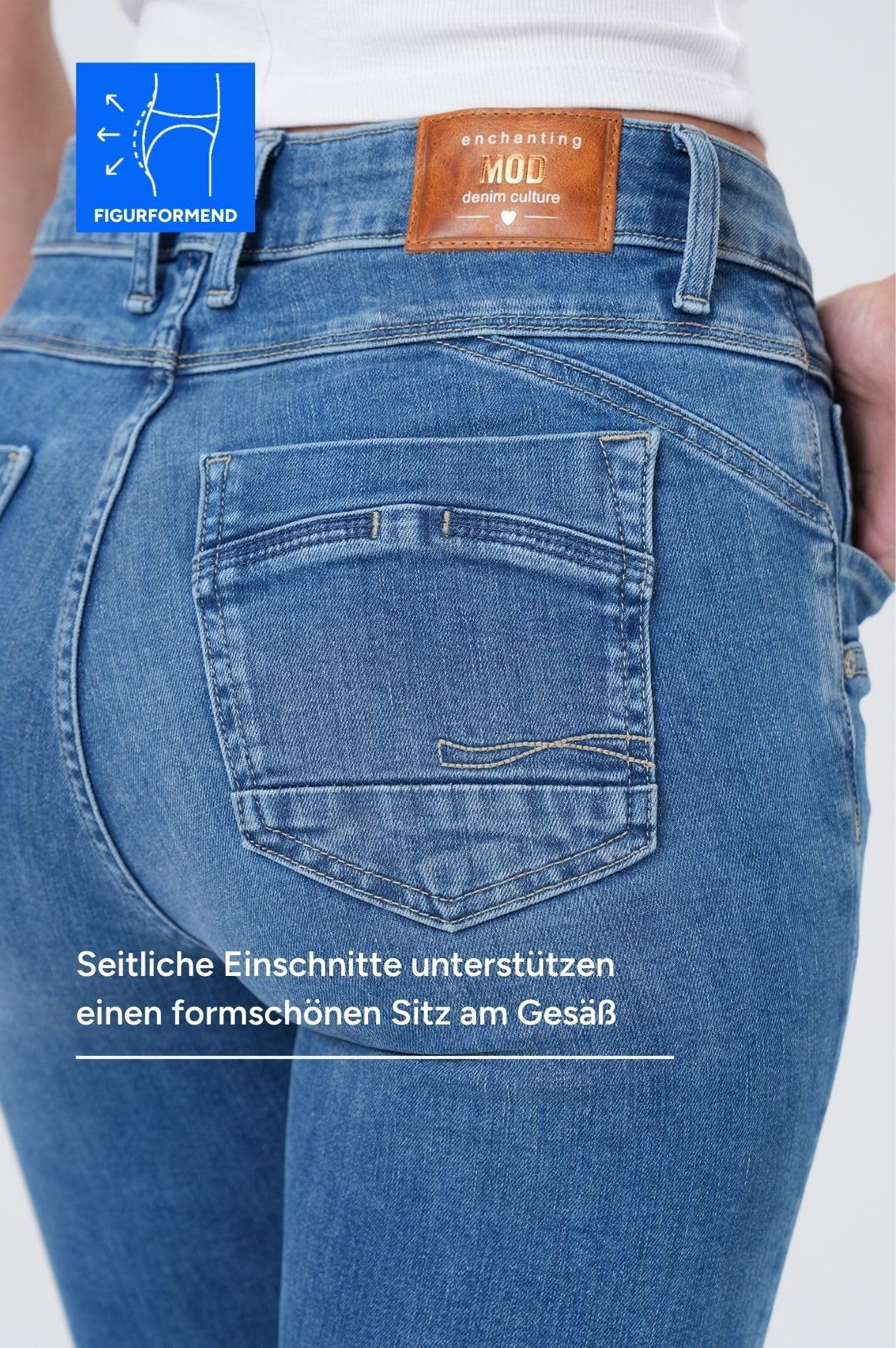 M.O.D Suzy Damen Skinny Jeans – Skinny Fit Damenjeans, Stretch Denim Hose, figurbetonte Damenhose mit Reißverschluss-Details, mittlere Bundhöhe, vielseitig kombinierbar