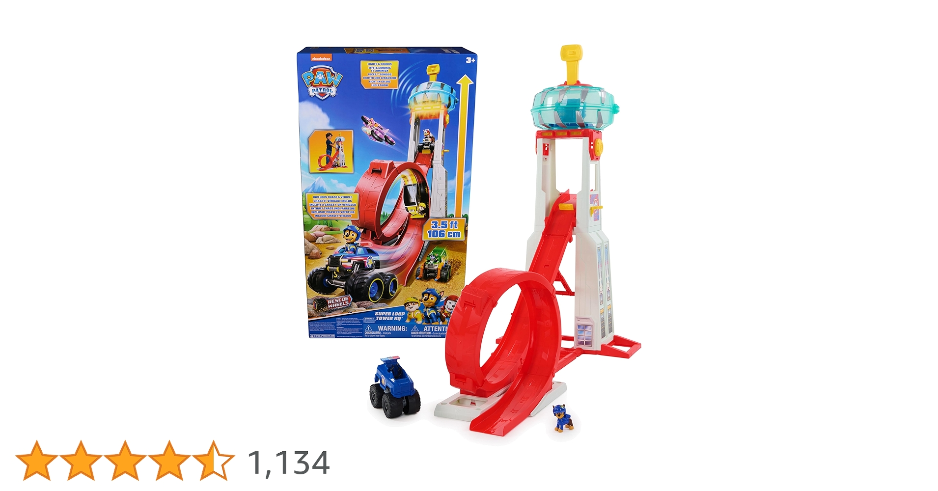 PAW Patrol: Rescue Wheels Super Loop Tower HQ, with Light