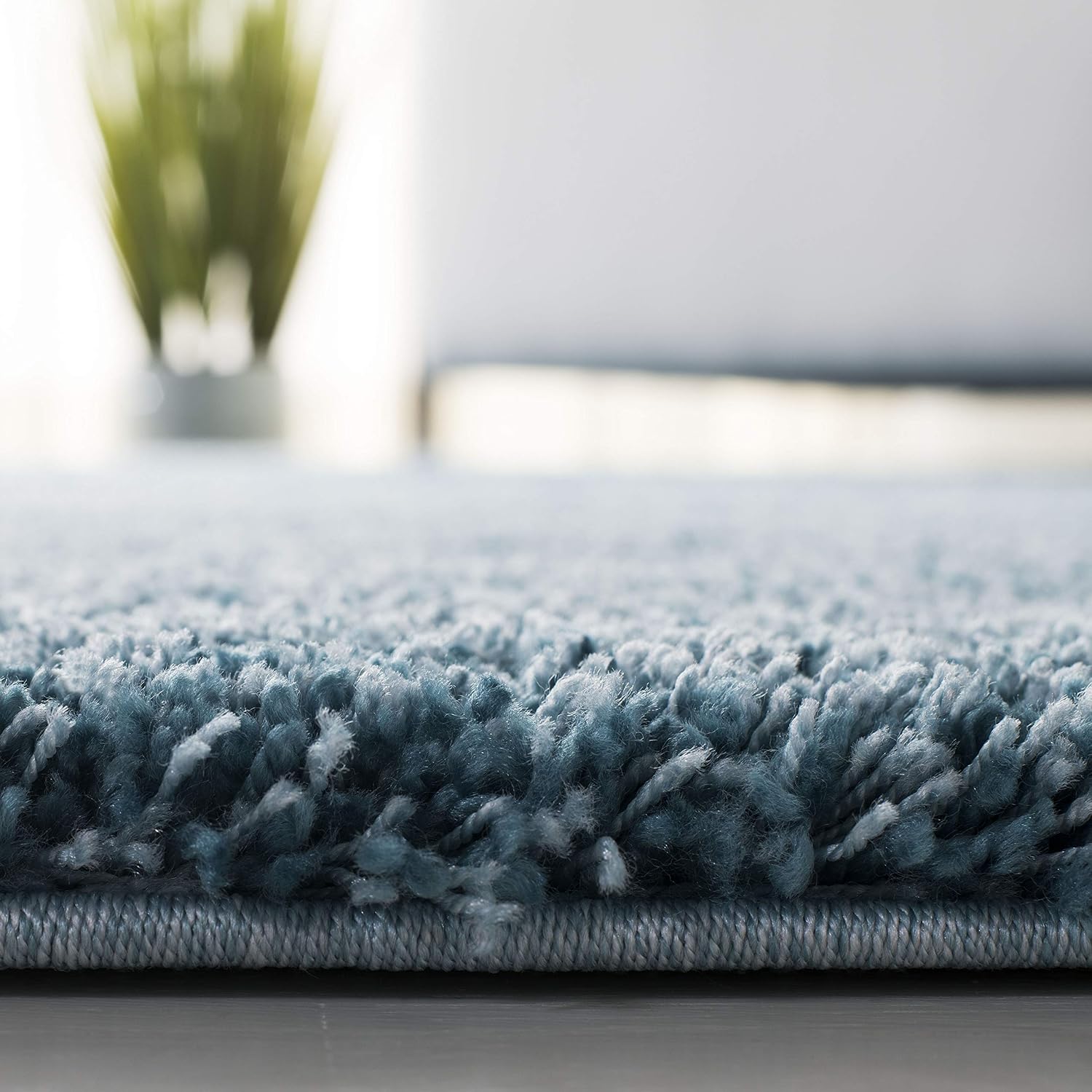 SAFAVIEH California Shag Collection Runner Rug - 2'3" x 9', Turquoise, Non-Shedding & Easy to Clean, Ultra Plush Thick Pile, Ideal for Hallway, Foyer, Entryway, Bedroom (SG151-5858)