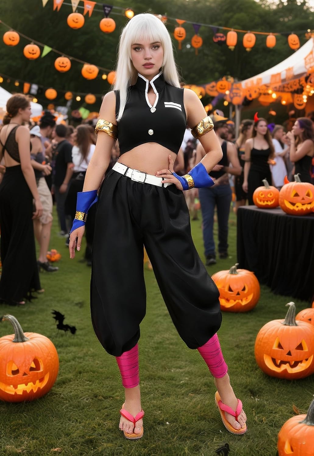 DAZCOS Anime Women Complete Cosplay Costume Waistcoat Pants Waistband with Accessories Outfit Set for Adult Party Halloween - Image 7