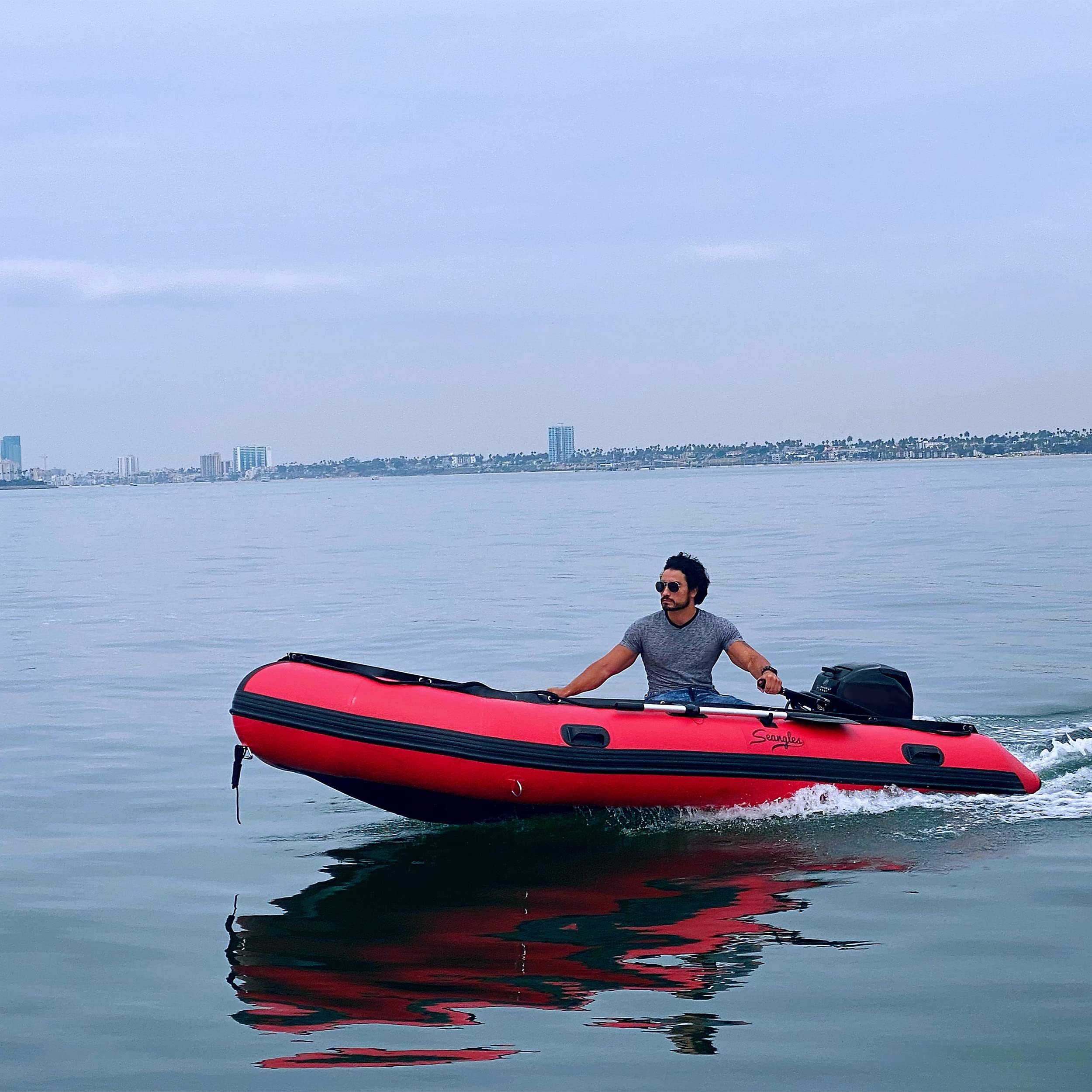Buy Seangles Inflatable Dinghy Boat with Aluminum Floor and Aluminum