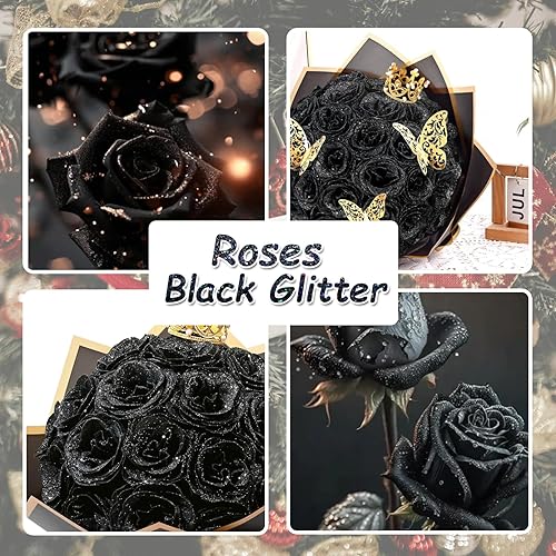 Miniatura 5 de Ceya Purpurina gruesa holográfica, 4.2 onzas4.23oz, polvo negro con purpurina mixta de copos finos, lentejuelas iridiscentes para arte de uñas,